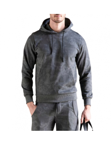 Felpa con cappuccio in puro...