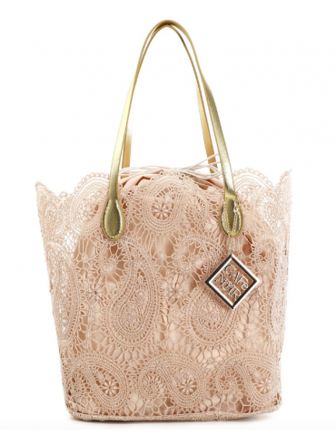 Shopping bag in pizzo con...