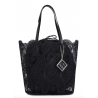 Shopping bag in pizzo con sacchetto interno in tono nero