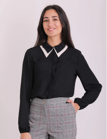 CAMICIA CON COLLETTO BICOLOR