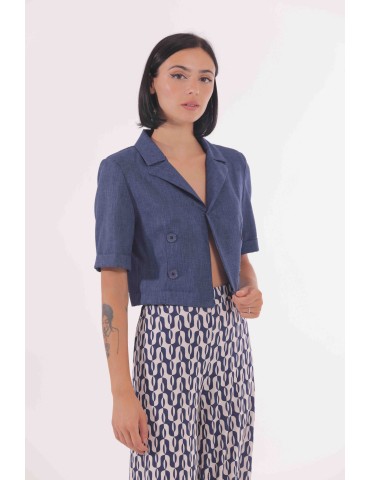 GIACCA CROPPED 3/4 FIAMMATO...