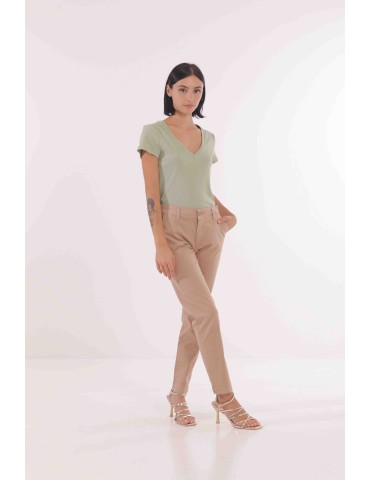 JEANS SIGARETTA COLORATO BEIGE