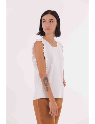 MAGLIA SMANICATA BIANCA...