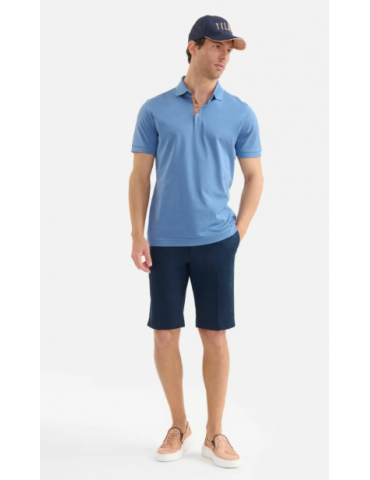 Polo in cotone piquet Denim...