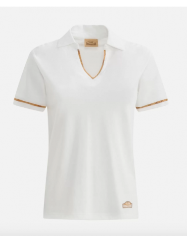 Polo con scollo V in jersey...