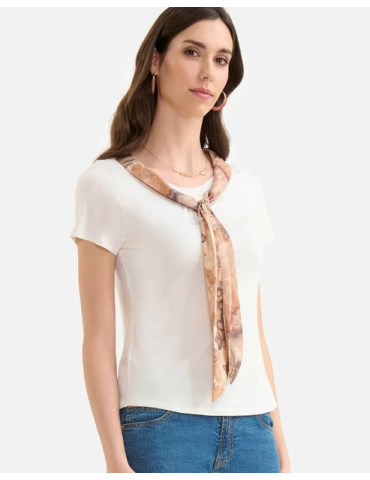 T-shirt con foulard in...