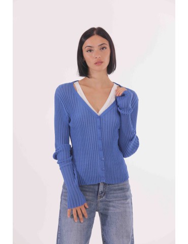 MAGLIA EFFETTO CARDIGAN SU...