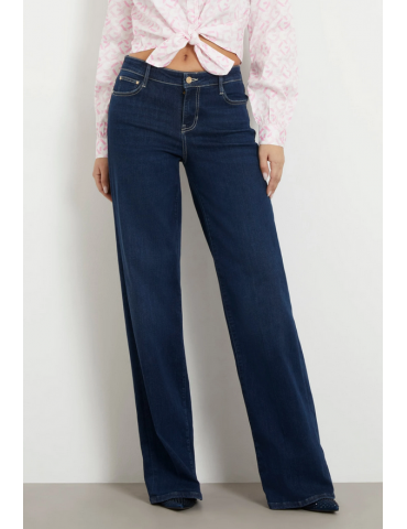 Jeans wide leg a vita media