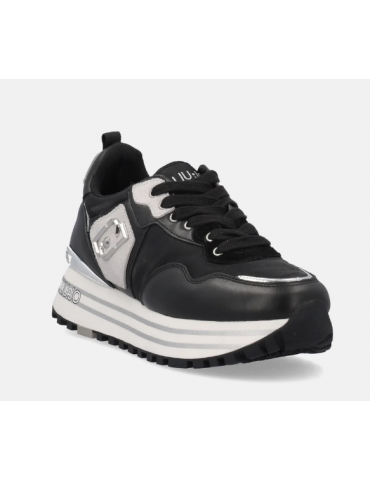 Sneakers platform in pelle...