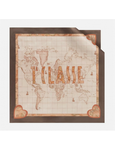 Foulard Geo Cuori 90x90 Kaki