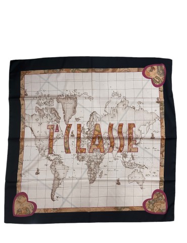Foulard Geo Cuori 90x90 Nero
