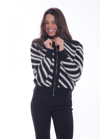 MAGLIA CON ZIP A RIGHE...