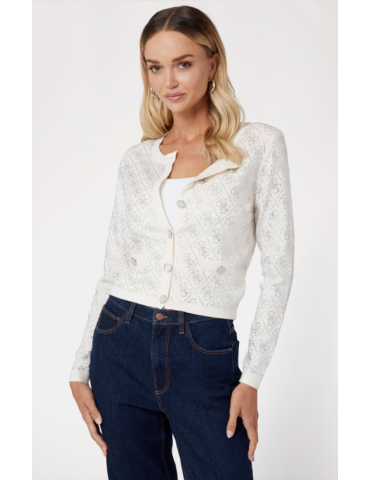 Cardigan con logo 4g e...