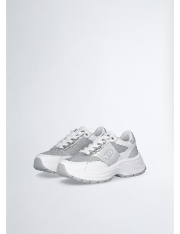 Sneakers in pelle e lurex