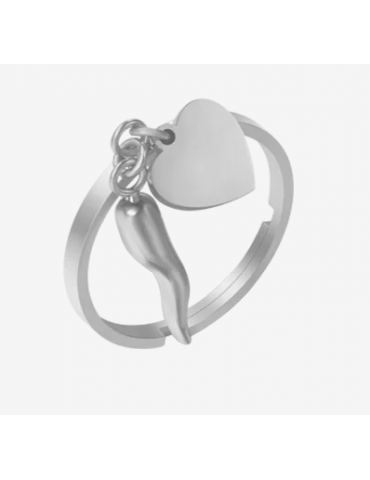 ANELLO DONNA IN ACCIAIO CON...