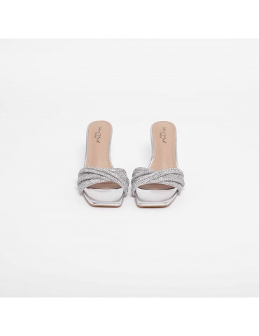 MIMIMUA SANDALO STRASS ARGENTO