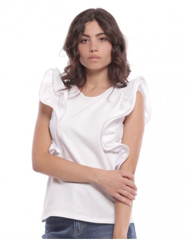 T-SHIRT CON VOULANT...