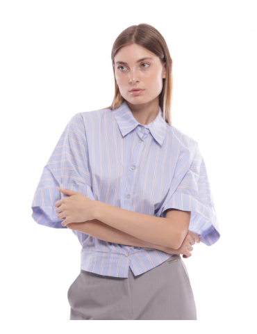 CAMICIA CROPPED IN COTONE A...