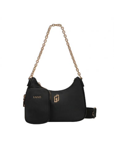 Borsa a spalla con charm Nera