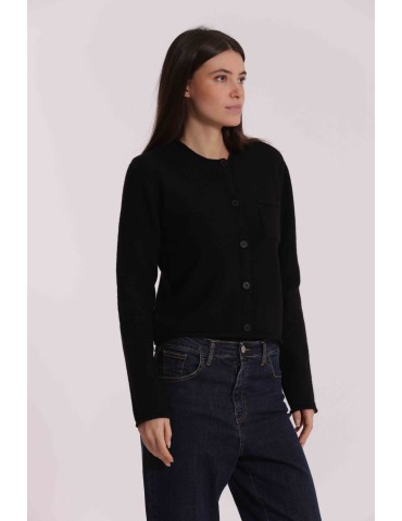 MAGLIA CARDIGAN CON TASCHINO