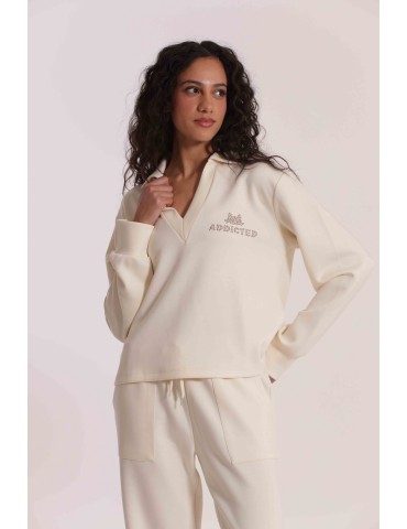 FELPA SCOLLO A V "MIMI-MUA...