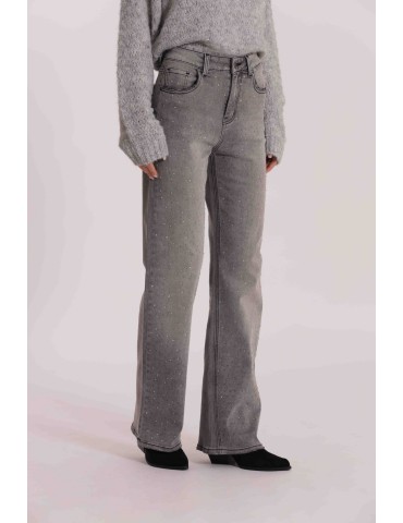 JEANS WIDE LEG CON STRASS...
