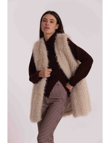 GILET LUNGO EFFETTO MONTONE