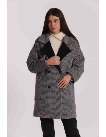 CAPPOTTO OVER TESSUTO SPIGATO