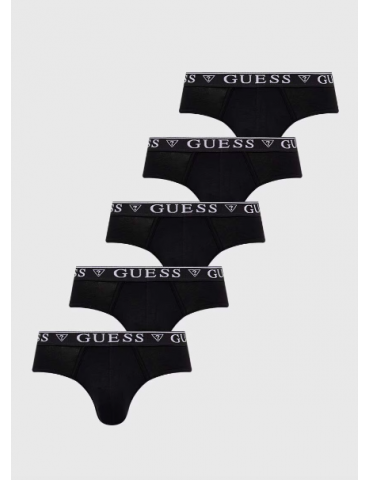 GUESS PACCO 5 SLIP UOMO NERO