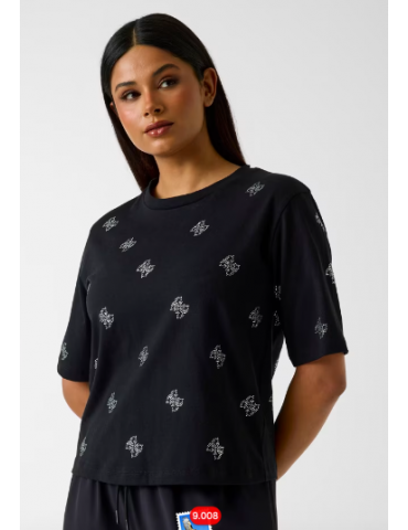GUESS t-shirt con strass 4G